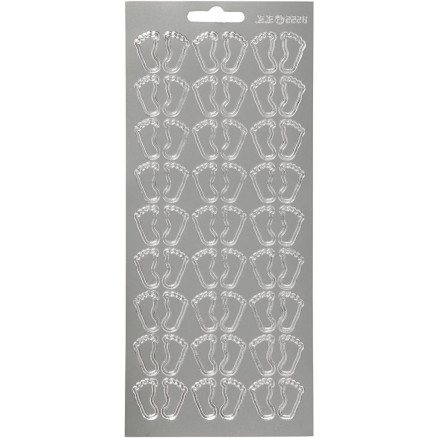 Aufkleber, Füße, Blatt 10x23 cm, silber, 1 Blatt von Diverse