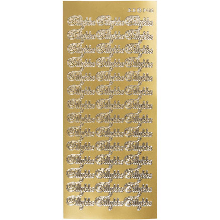 Aufkleber, Glückwünsche, Blatt 10x23 cm, gold, 1 Blatt Aufkleber, Glückwünsche, Blatt 10x23 cm, gold, 1 Blatt von Diverse