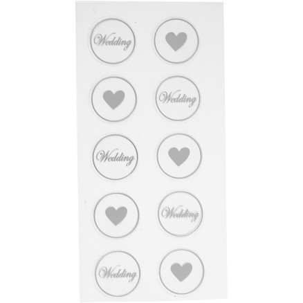Aufkleber, Herz - Hochzeit, Durchm. 25 mm, Blatt 7,8x15,5 cm, schwarz, 2 Blatt/ 1 Pk. Aufkleber, Herz - Hochzeit, Durchm. 25 mm, Blatt 7,8x15,5 cm, schwarz, 2 Blatt/ 1 Pk. von Diverse