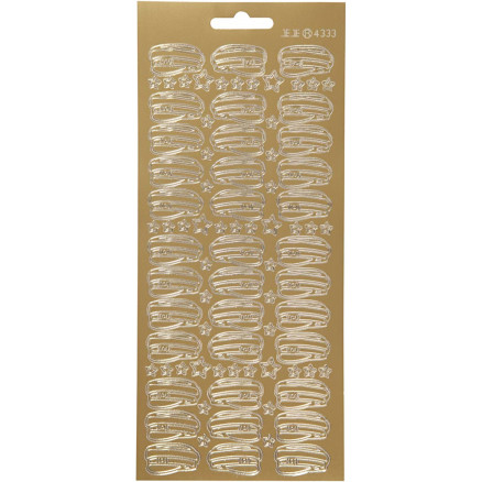 Aufkleber, Hut, Blatt 10x23 cm, gold, 1 Blatt von Diverse