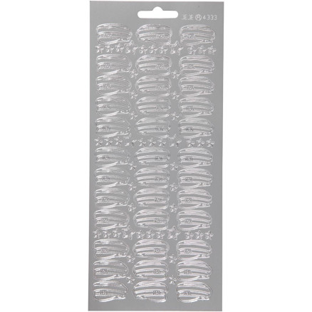 Aufkleber, Hut, Blatt 10x23 cm, silber, 1 Blatt von Diverse