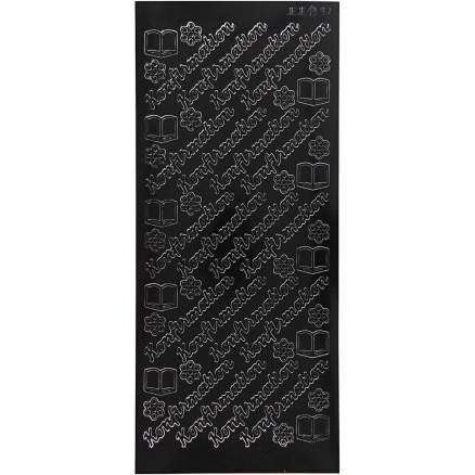 Aufkleber, Konfirmation, Blatt 10x23 cm, schwarz, 1 Blatt von Diverse