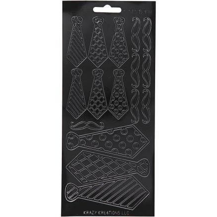 Aufkleber, Krawatte, Blatt 10x23 cm, schwarz, 1 Blatt von Diverse