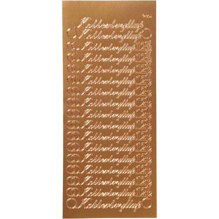 Aufkleber, Kupferhochzeit, Blatt 10x23 cm, Kupfer, 1 Blatt von Diverse