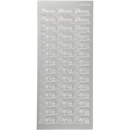 Aufkleber, Menü, Blatt 10x23 cm, silber, 1 Blatt von Diverse