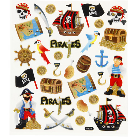 Aufkleber, Piraten, Blatt 15x16,5 cm, 1 Blatt von Diverse