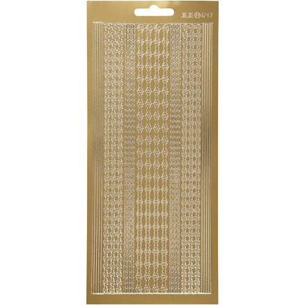Aufkleber, Rand, Blatt 10x23 cm, gold, 1 Blatt von Diverse