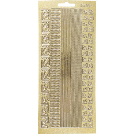 Aufkleber, Rand, Blatt 10x23 cm, gold, 1 Blatt von Diverse