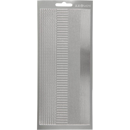 Aufkleber, Rand, Blatt 10x23 cm, silber, 1 Blatt von Diverse