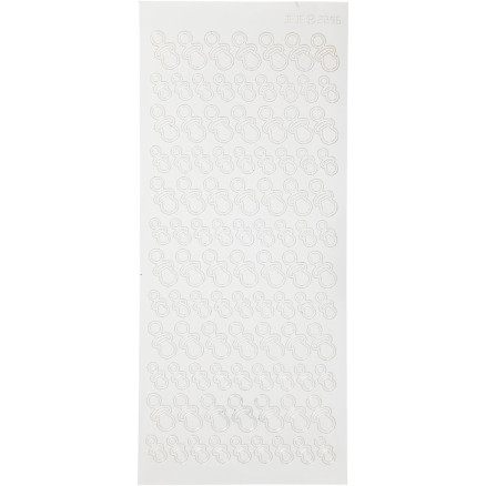 Aufkleber, Schnuller, Blatt 10x23 cm, weiß, 1 Blatt von Diverse
