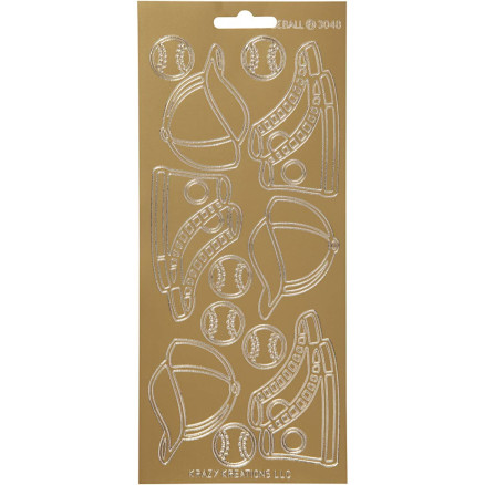 Aufkleber, Sport, Blatt 10x23 cm, gold, 1 Blatt von Diverse
