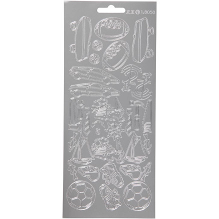 Aufkleber, Sport, Blatt 10x23 cm, silber, 1 Blatt von Diverse