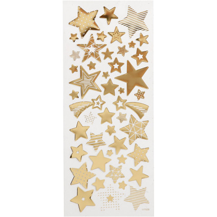 Aufkleber, Sterne, Blatt 10x24 cm, gold, 1 Blatt von Diverse