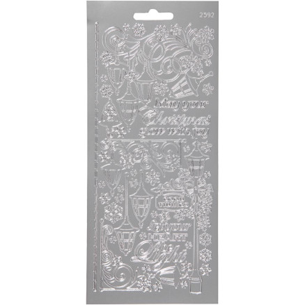 Aufkleber, Windlichter, Blatt 10x23 cm, silber, 1 Blatt von Diverse