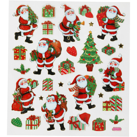 Aufkleber, klassische Weihnachtsfiguren, Blatt 15x16,5 cm, 1 Blatt Aufkleber, klassische Weihnachtsfiguren, Blatt 15x16,5 cm, 1 Blatt von Diverse