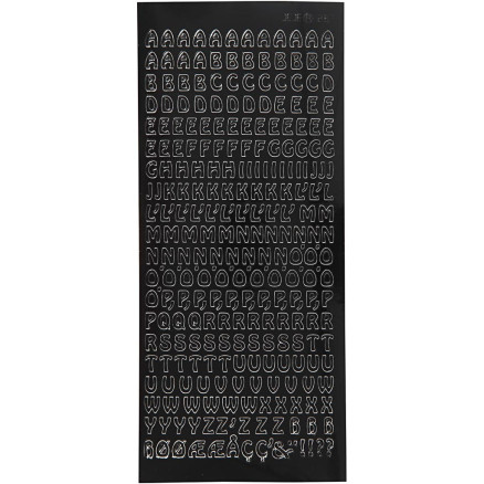 Aufkleber, kleine Buchreiter, Großbuchstaben, Blatt 10x23 cm, schwarz, 1 Blatt Aufkleber, kleine Buchreiter, Großbuchstaben, Blatt 10x23 cm, schwarz, 1 Blatt von Diverse