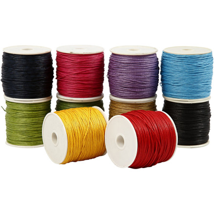 Baumwollkordel, Dicke 1 mm, Kräftige Farben, 10x50 m/ 1 Pck Baumwollkordel, Dicke 1 mm, Kräftige Farben, 10x50 m/ 1 Pck von Diverse