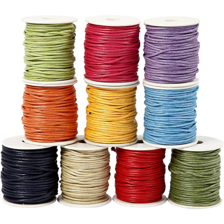 Baumwollkordel, Dicke 2 mm, Kräftige Farben, 10x25 m/ 1 Pck Baumwollkordel, Dicke 2 mm, Kräftige Farben, 10x25 m/ 1 Pck von Diverse