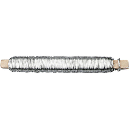 Blumendraht, Dicke 0,6 mm, Silber, 50 m/ 1 Rolle von Diverse
