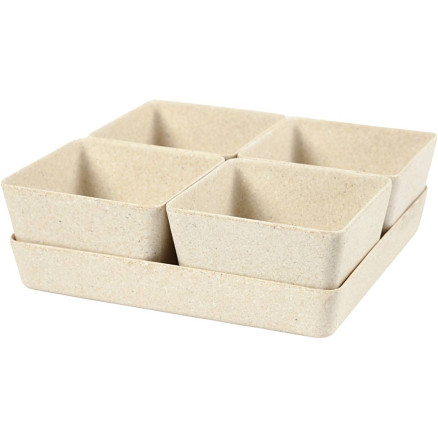 Blumentopf-Kästchen, H 8 cm, T 19,5 cm, B 19,5 cm, 1 Set von Diverse