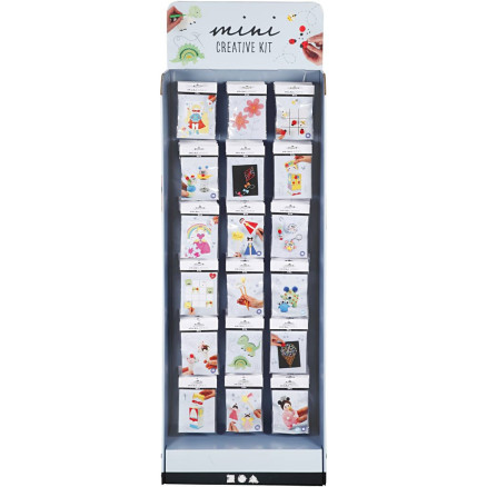 Stand-Display mit Mini Bastelset, H 1500 mm, B 580 mm, Weiß, 108 Set/ 1 Pck von Diverse