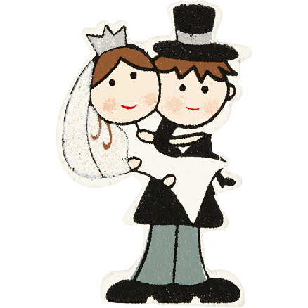 Brautpaar, H: 50 mm, 4 Stück / 1 Pk. Brautpaar, H: 50 mm, 4 Stück / 1 Pk. von Diverse