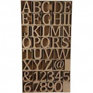Buchstaben, Zahlen & Zeichen, H 13 cm, Dicke 2 cm, 160 Stk/ 1 Pck von Diverse