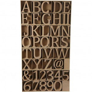 Buchstaben, Zahlen & Zeichen, H 8 cm, Dicke 1,5 cm, 240 Stk/ 1 Pck von Diverse