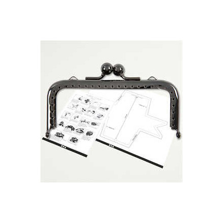 Bügelverschluss für Handtaschen, Größe 10 cm, Metallic-Hellgrau, 1 Stk von Diverse