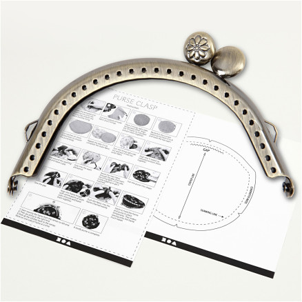 Bügelverschluss für Handtaschen, Größe 8 cm, Gebürstetes Silber, 1 Stk von Diverse