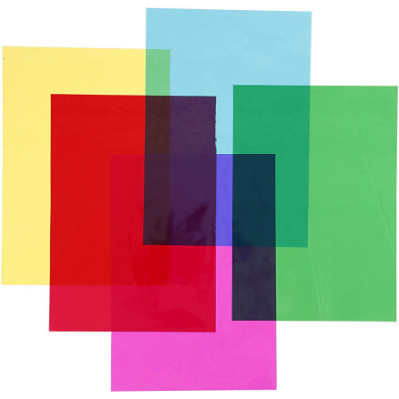 Cellophan, Blatt 210x297 mm, Sortierte Farben, 5x20 Bl./ 1 Pck von Diverse