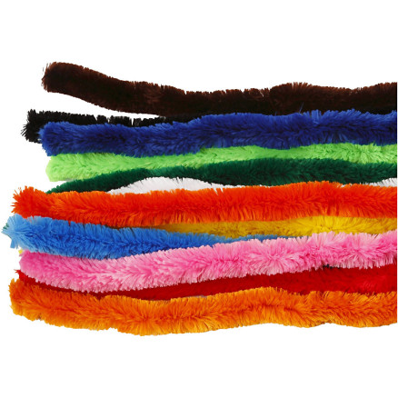 Chenilledraht, Dick, L 45 cm, Dicke 25 mm, Sortierte Farben, 60 sort./ 1 Pck von Diverse