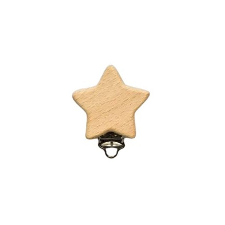 Hosenträgerclips Holz Stern 30 mm - 1 Stk von Diverse