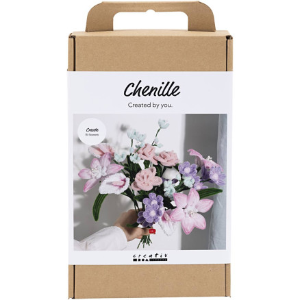 DIY Kit Chenille Blumen, Blumen, Pastellfarben, 1 Pk. von Diverse
