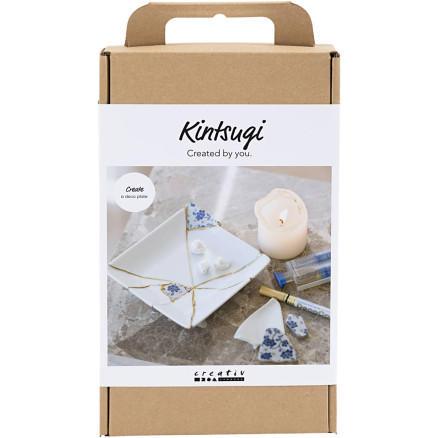 DIY Kit Kintsugi, Schale, blau, gold, weiß, 1 Pk. von Diverse