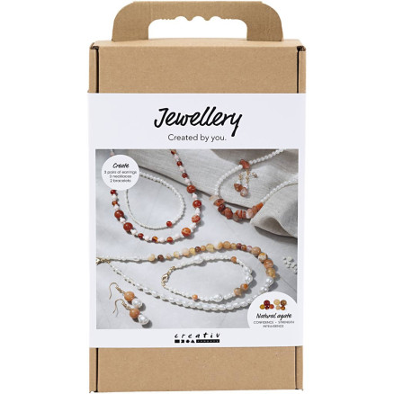 DIY Kit Schmuck, beige, gebranntes Orange, weißes Perlmutt, 1 Pk. DIY Kit Schmuck, beige, gebranntes Orange, weißes Perlmutt, 1 Pk. von Diverse