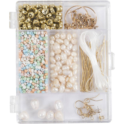 Kreativ Mix Schmuck, Süßwasserperlen, ca. 1100+ Stk, sanfte, dezente Farben, 1 Pck von Diverse