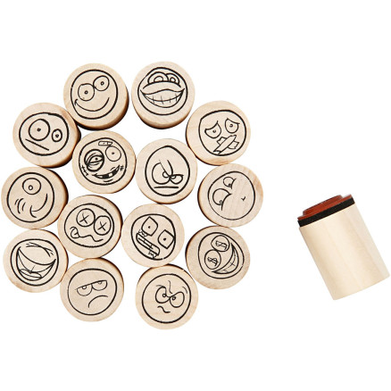 Deco Art-Stempel, Smiley, H 26 mm, D 20 mm, 15 Stk/ 1 Pck Deco Art-Stempel, Smiley, H 26 mm, D 20 mm, 15 Stk/ 1 Pck von Diverse