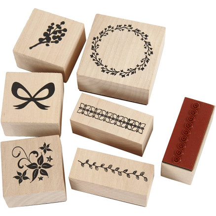 Deko-Stempel, Natur, 7 sort./ 1 Pck von Diverse