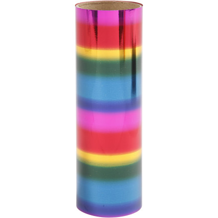 Dekofolie, B 15,5 cm, Dicke 0,02 mm, Regenbogenfarben, 50 cm/ 1 Rolle Dekofolie, B 15,5 cm, Dicke 0,02 mm, Regenbogenfarben, 50 cm/ 1 Rolle von Diverse