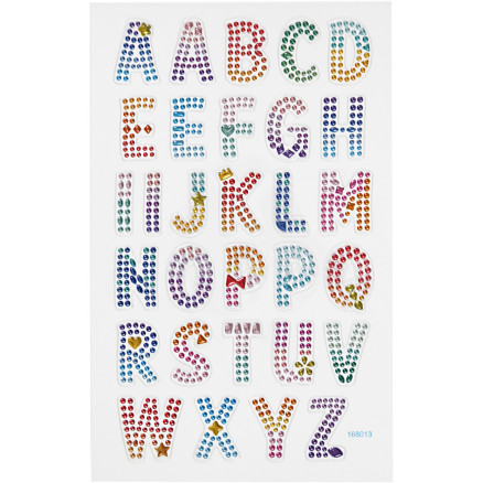 Diamant-Aufkleber, Alphabet, Blatt 10x16 cm, 1 Blatt Diamant-Aufkleber, Alphabet, Blatt 10x16 cm, 1 Blatt von Diverse