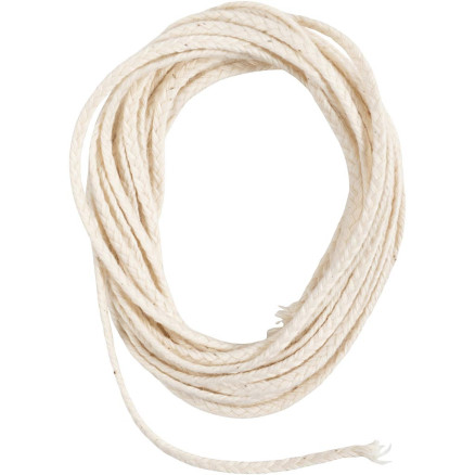 Docht , Geeignet für getauchte Kerzen (Durchm. 30 mm) und geformte Kerzen (Durchm. 80-100 mm) , B 2 mm, 100 g, 3 m/ 1 Pck von Diverse