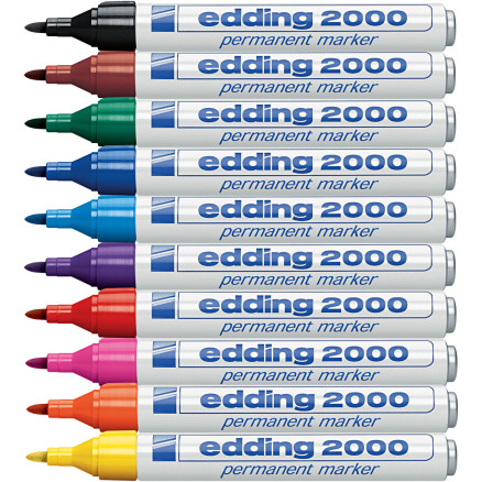 Edding Marker, Strich 1,5-3 mm, versch. Farben, 10 Stück / 1 Pk. von Diverse