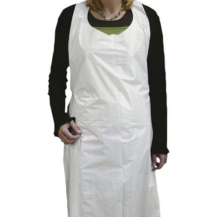 Einwegschürze, H 110 cm, B 80 cm, Weiß, 100 Stk/ 1 Pck von Diverse