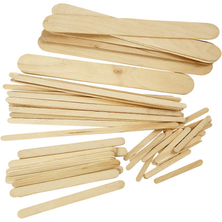 Eisstiele, L 5,5+11,5+19+20 cm, B 6+10+25 mm, Natur, 4250 Stk/ 1 Pck von Diverse