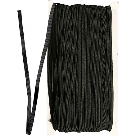 Elastikschnur, B: 6mm, 50m, Schwarz Elastikschnur, B: 6mm, 50m, Schwarz von Diverse