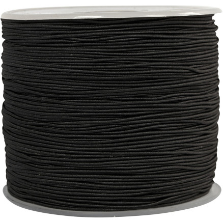 Elastische Schnur, Dicke 1 mm, Schwarz, 250 m/ 1 Rolle von Diverse