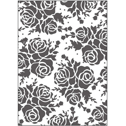 Embossing-Schablone, Rose, Größe 13x18,5 cm, Dicke 2 mm, 1 Stk. von Diverse