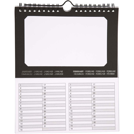 Ewiger Kalender, Größe 19x23 cm, Lochgröße 15,3x9,2 cm, 180 g, 5 Stk/ 1 Pck von Diverse