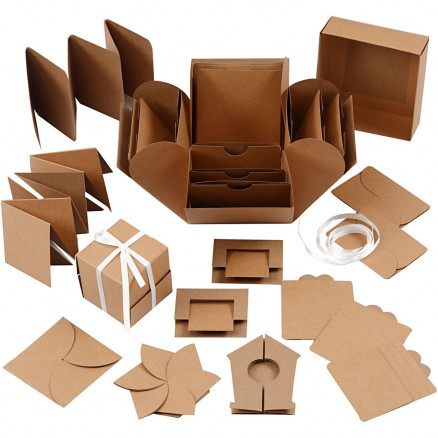 Explosionsbox, Größe 7x7x7,5+12x12x12cm, 1 Stk, Beige von Diverse